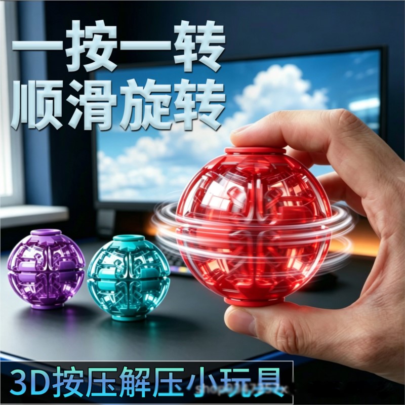 3D Printing Drawing - Мяч-антистресс с плавным вращением, 3D-печать, два