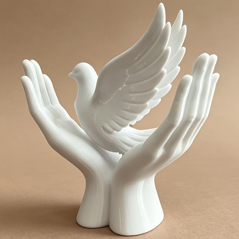 3D Printing Drawing - Статуэтка «Рука мира» с изображением голубя,