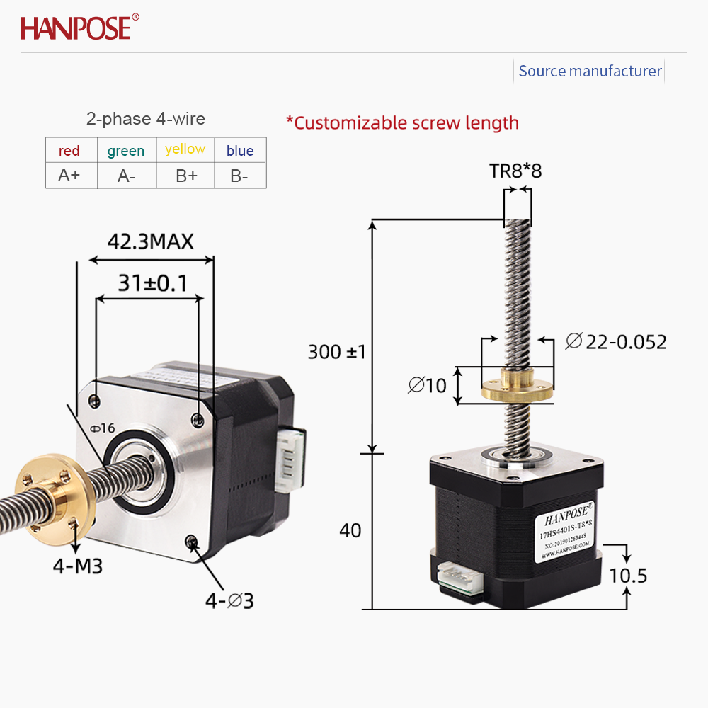 Двухфазный четырехпроводной ша – обзор и цена Lead Screw Stepper